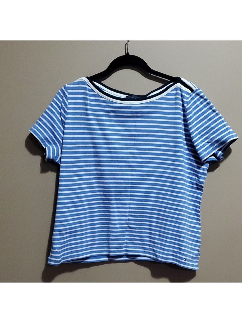 Tomny Hilfigure Blue Striped Women's Top Size XXL